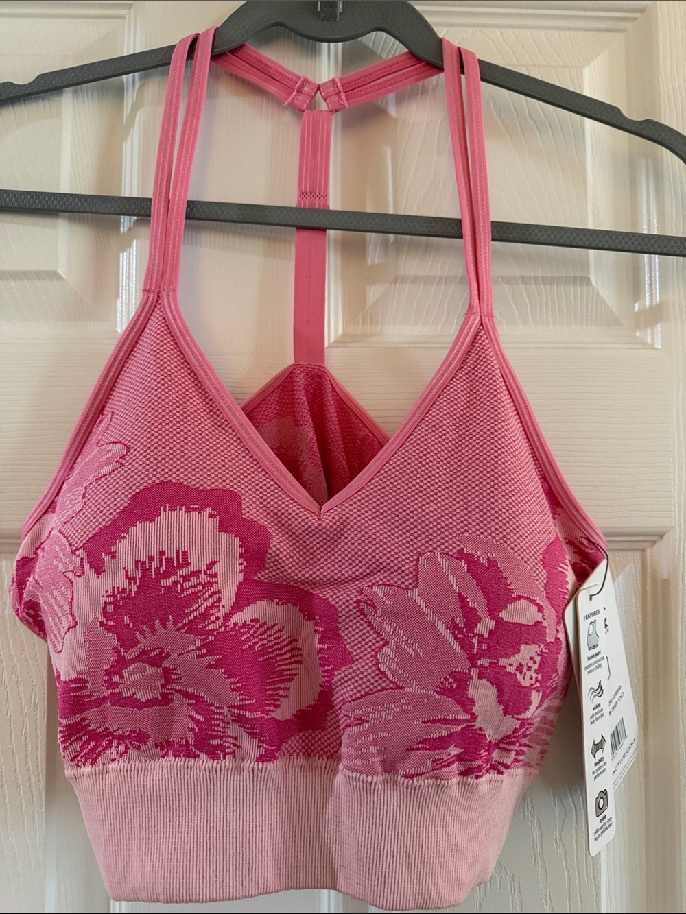 RBX Pink Floral Seamless Sports Bralette